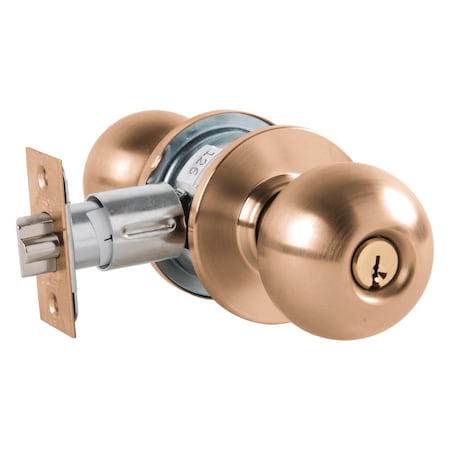 Arrow Lock Grade 2 Turn-Pushbutton Entrance Cylindrical Lock, Ball Knob, Conventional Cylinder Schlage C Keyway MK11-BD-10-CS